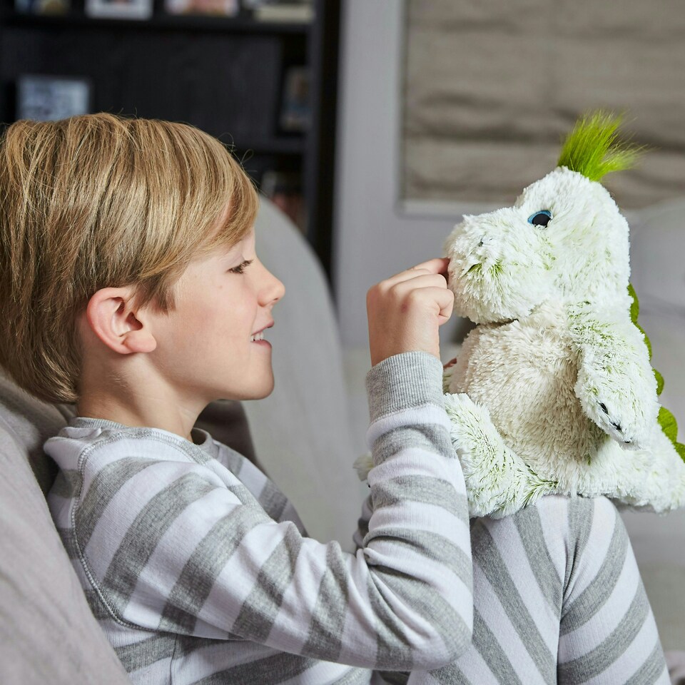 image 1 of Warmies Plush Marshmallow Dinosaur Microwavable Weighted Teddy