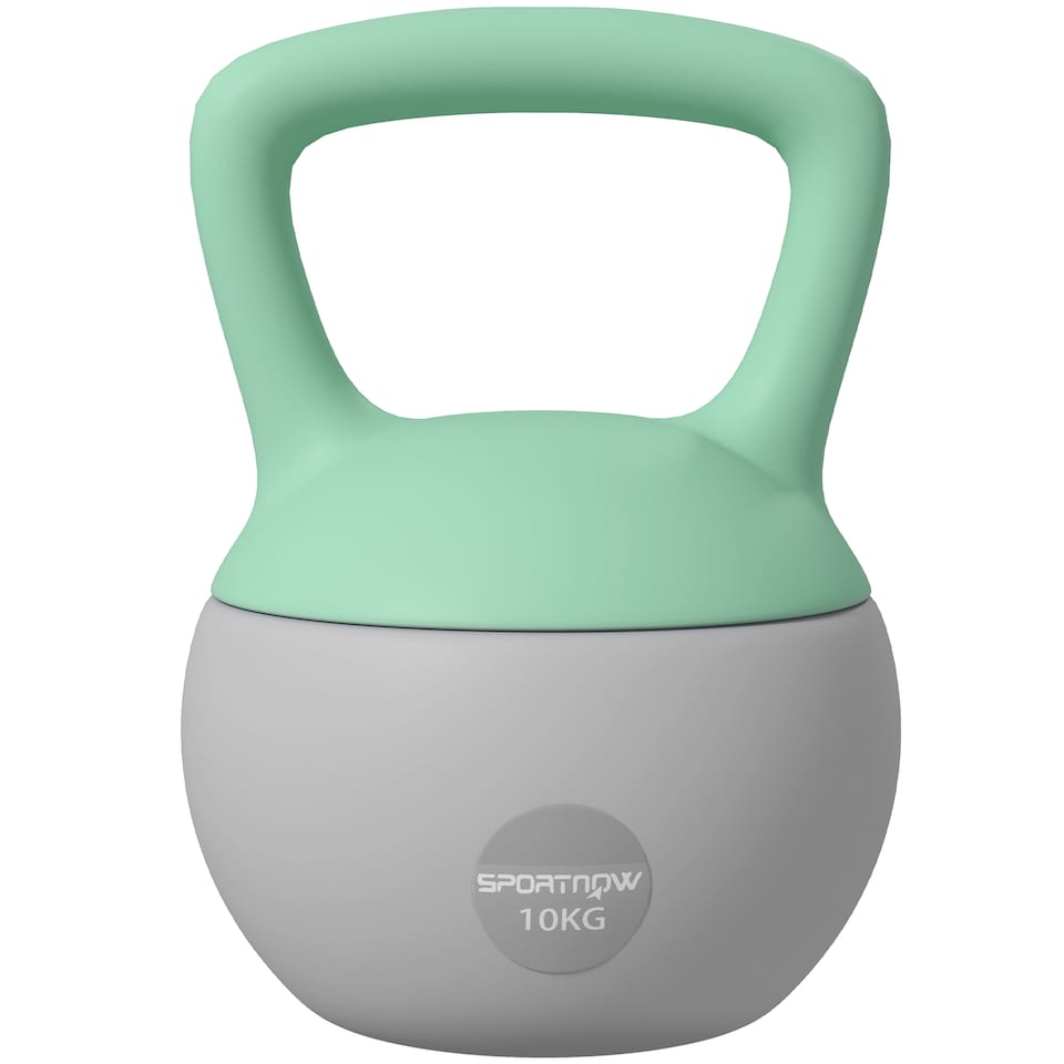 image 1 of SPORTNOW Kettlebell with Soft Body and Non-Slip Handle | Green | Grey and Green