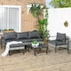 image 2 of Outsunny 6 PCs Rattan Garden Furniture Set with Table Cushion