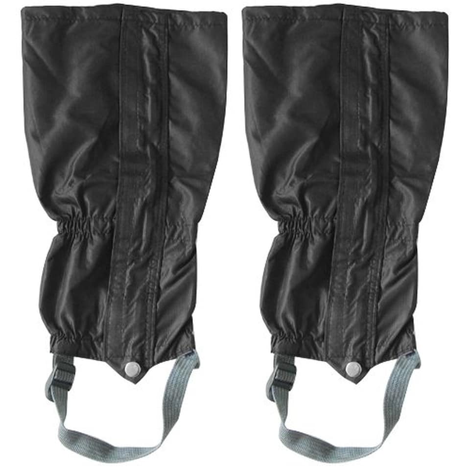 image 1 of Waterproof Outdoor Hiking Gaiters Pair 40cm Walking Boot Leg Covers Wind Resistant Front Zip for Hiking Rambling Fishing Mud & Rain Protection