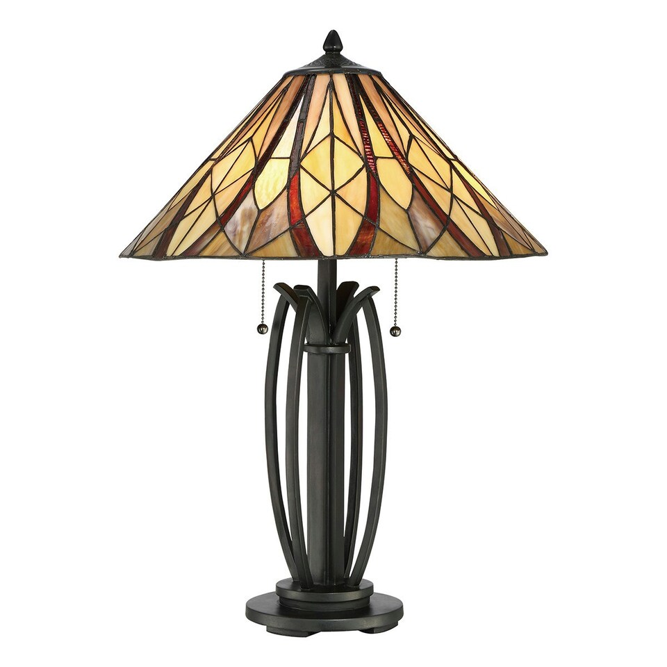 image 1 of Victory Tiffany Table Lamp, Valiant Bronze, E27