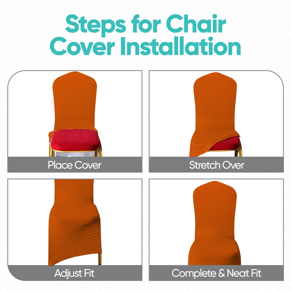 image 1 of Chair Cover Spandex Polyester Stretch Fabric Dining Slipcovers - 10pcs