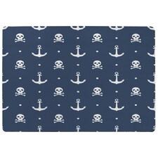 Anchor with Skull & Bones (Rug) Blue | XL: 160x230cm