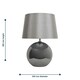 image 8 of First Choice Lighting Set of 2 Ball Smoked Glass Table Lamps with Grey Fabric Shades Grey | Grey