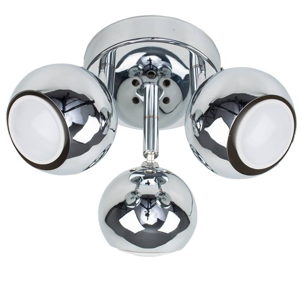 image 1 of ValueLights Retro Eyeball Polished Silver Spotlight and Warm White Bulb
