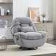 image 1 of Fallon Boucle Fabric Swivel Based Recliner Chair - Light Grey