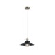image 1 of Marlin 1 Light Dome Ceiling Pendant Black, Gold with Black Shade, E27