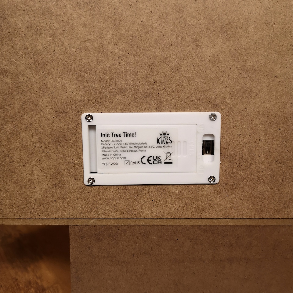 image 1 of 42cm Wooden Christmas Countdown Decoration with 10 Warm White LEDs