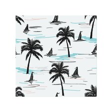 Palm Trees & Sailboats Splash Back | White