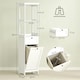 image 7 of HOMCOM Slim Bathroom Storage Unit with Tilt-Out Laundry Cabinet Drawer White White