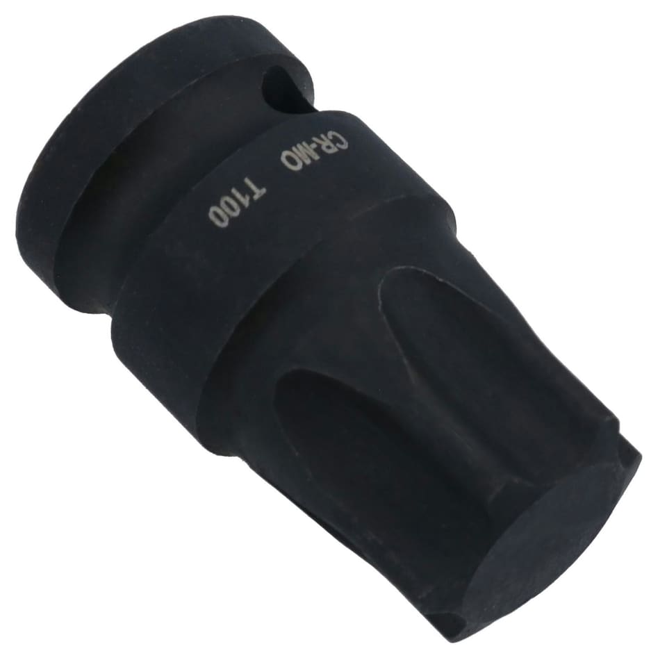 image 1 of T100 1/2in Drive Male Torx Star Impacted Impact Shallow Stubby Socket