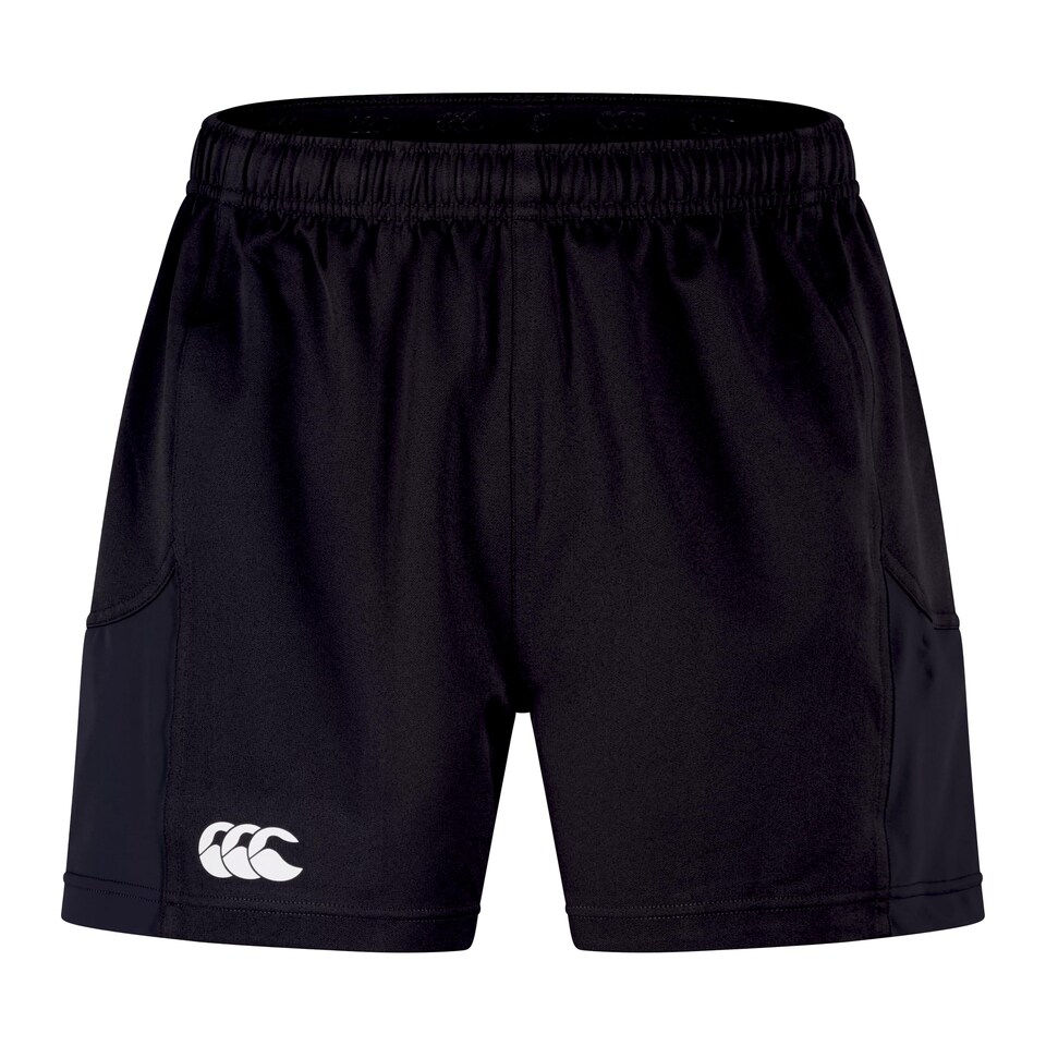 image 1 of Canterbury Men's Advantage Rugby Shorts 2.0 | Elasticated Waist | Ccc Logo Gym Shorts, Black, Xl