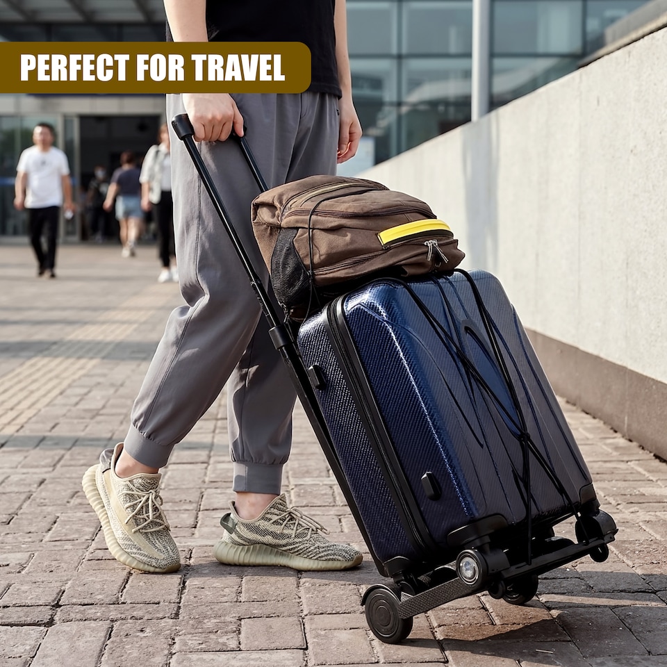 image 1 of GEEZY Folding Hand Truck with 30kg Capacity, Lightweight Luggage Trolley