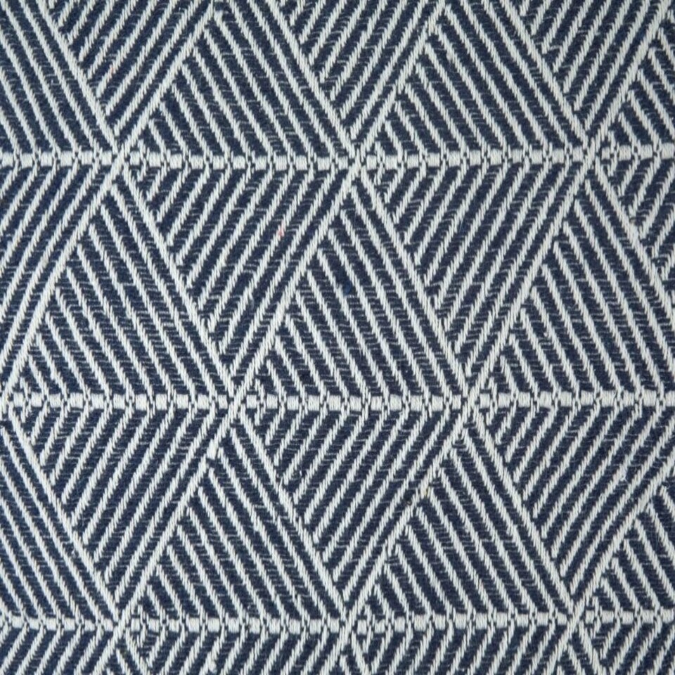 image 1 of Geo Diamond Collection Recycled Cotton Throw in Navy (50" x 60") Blue | Blue