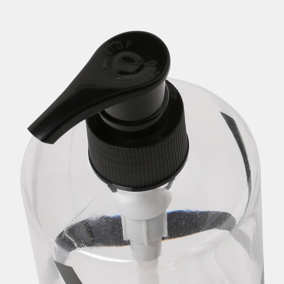image 1 of OHS Bow Wrapped Dispenser Bottles, Clear/Black - 3 Pack
