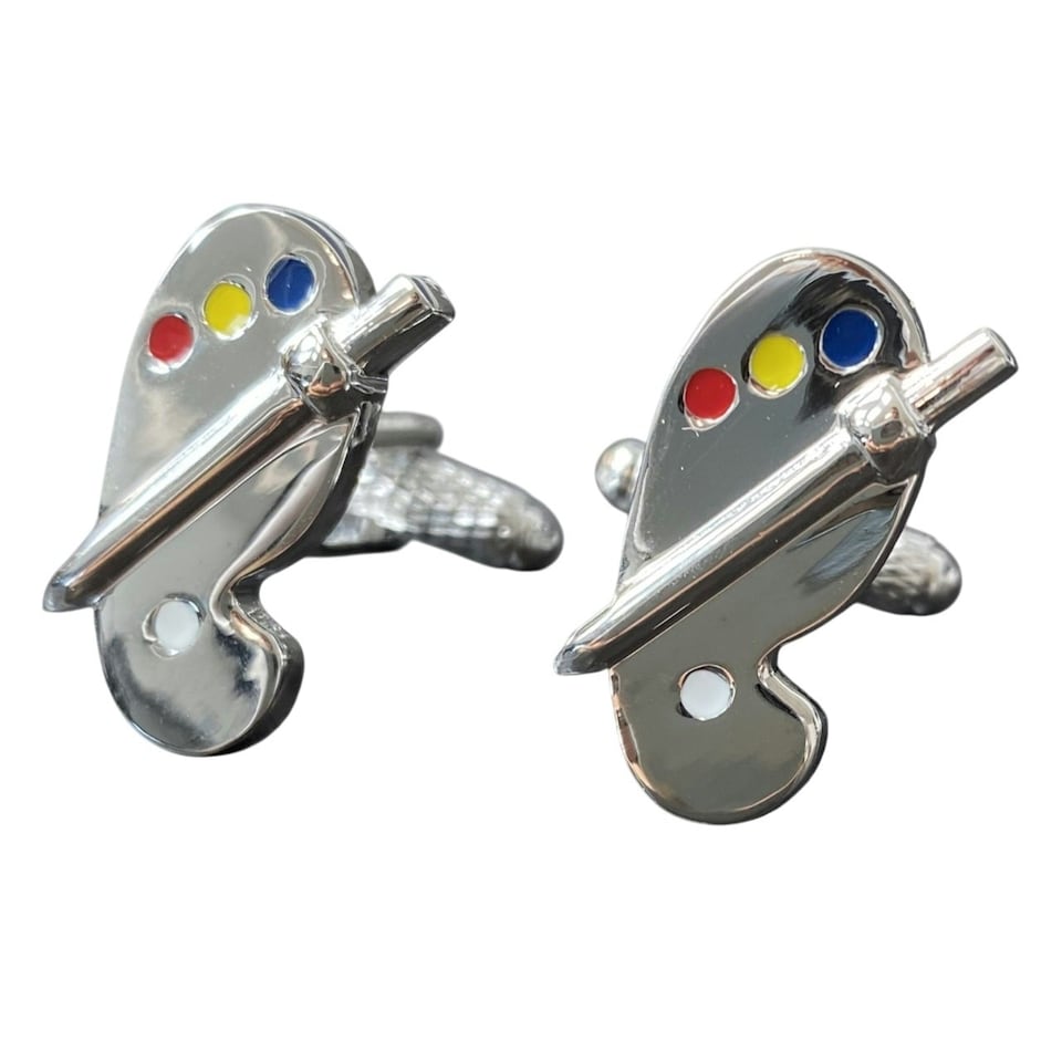 Silver Rhodium Bottle Cufflinks Onyx Art Gin Bottle Cufflinks