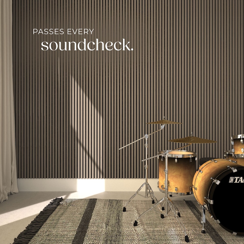 image 1 of Acoustic Wall Panels Sonic Wall II with Real Wood Veneer and Sound-Absorbing Felt | Brown | Dark oak | 110 x 50 x 1.8 cm | 4