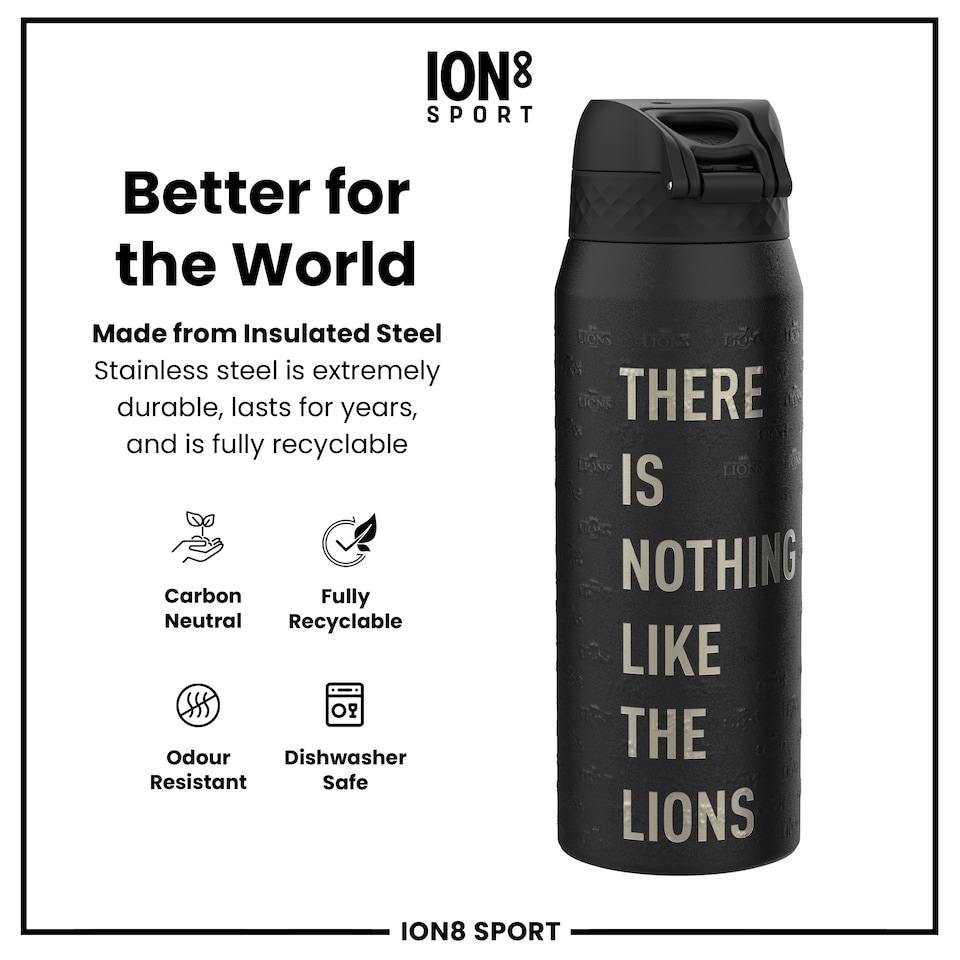 image 1 of BIL Rugby x Sports Leak Proof Water Bottle, Vacuum Insulated, 750ml (24oz) | Black | BIL Nothing Like | One Size
