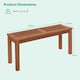 image 2 of COSTWAY Patio Wood Bench 2-Person Solid Wood Dining Bench Brown