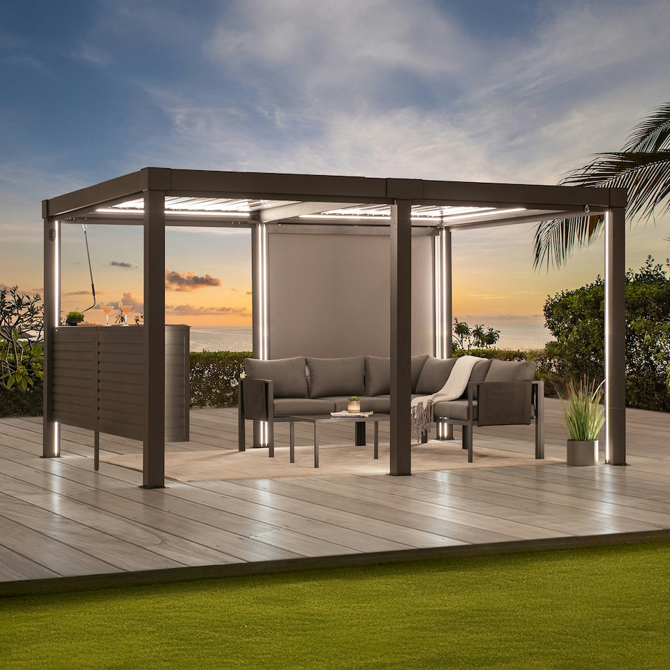 image 1 of Sunjoy Accessory Bar for Louvered Pergola, 3M Side-powder Coated(Not Inculde Gazebo)