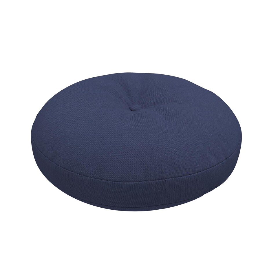 image 1 of Covers&All Button Tufted Round Seat Cushion, Thick Outdoor Indoor Pillows for Patio Benches or Chairs Cushions, Navy Blue