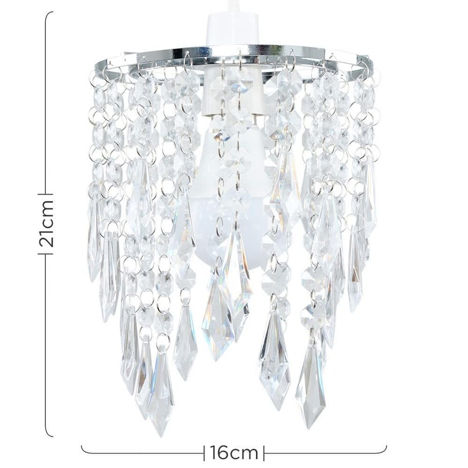 image 1 of ValueLights Silver Ceiling Pendant Shade & Bulb | Chrome