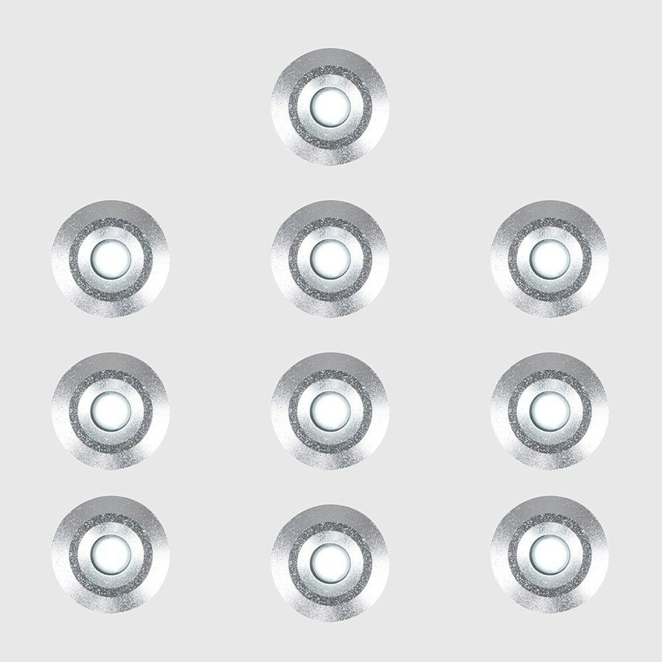 image 1 of ValueLights Decking Lights 10 Pack Silver Outdoor Decking Light With Extension White 15mm