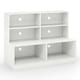 image 5 of COSTWAY Entryway Shoe Cabinet 2-in-1 Storage Shoe Bench White