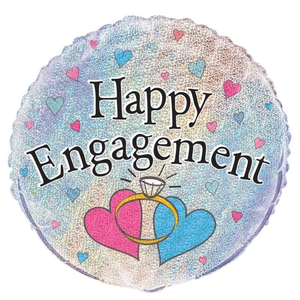 Unique Party Happy Engagement Prism Foil Balloon - Multicoloured - One Size