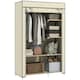 image 6 of HOMCOM Fabric Wardrobe w/ Shelves Hanging Rail Foldable Closets Cream Cream