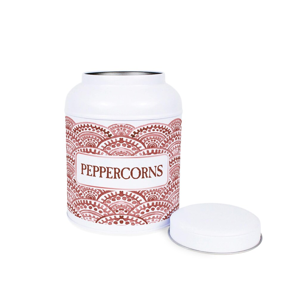 image 1 of Painted Scales Peppercorn Canister - Small Domed Lid Kitchen Storage Jar
