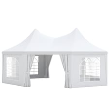 Outsunny 6.8 x 5m Garden Octagonal Gazebo Party Wedding Tent  Heavy Duty Marquee