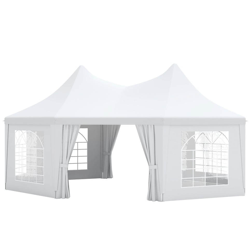 image 1 of Outsunny 6.8 x 5m Garden Octagonal Gazebo Party Wedding Tent Heavy Duty Marquee