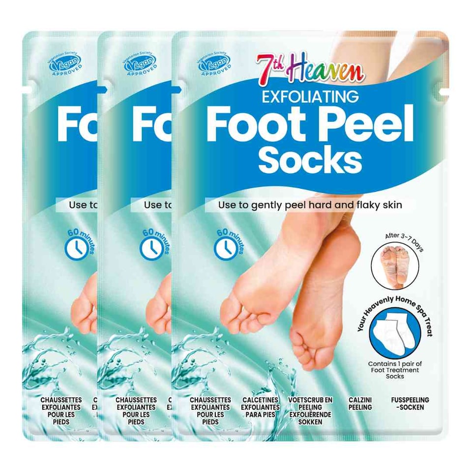 7th Heaven Exfoliating Foot Peel Socks - Pack of 3