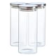 image 1 of Argon Tableware Glass Storage Jars with Metal Lids - 1.5 Litre - Silver - Pack of 3