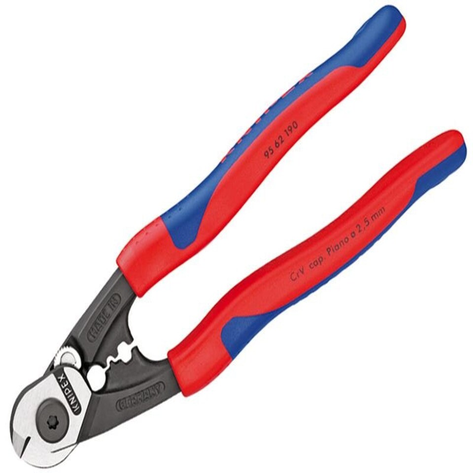 KNIPEX Wire Rope/Bowden Cable Cutter Multi-Component Grip 190Mm (7.1/2In)