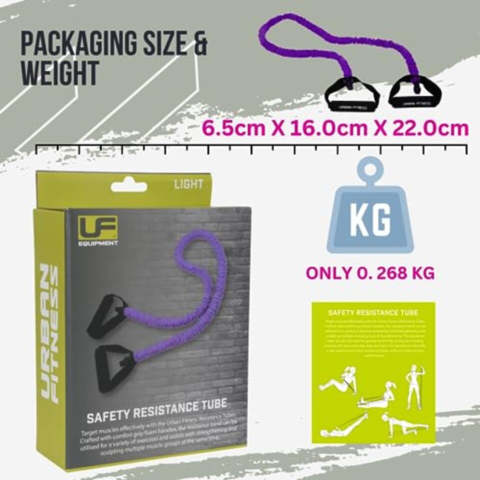 image 1 of Urban Fitness Training Gym Fitness Safety Resistance Tube (Light (Purple))