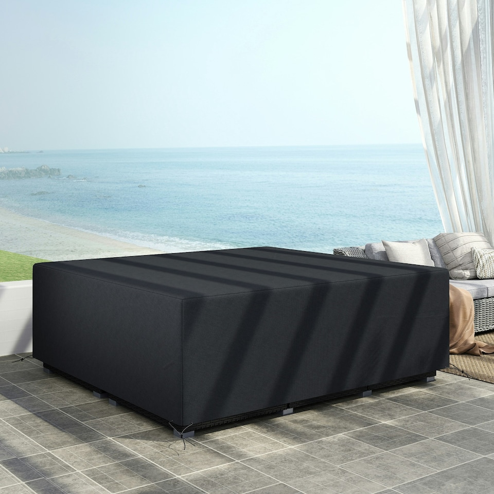 image 1 of Outsunny 225x210cm Outdoor Garden Furniture Protective Cover Black Black | Black