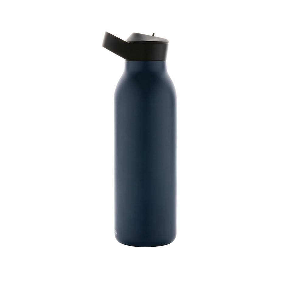 image 1 of Avira Ara Flip Top Recycled Stainless Steel 500ml Water Bottle - Navy - One Size Blue | One Size