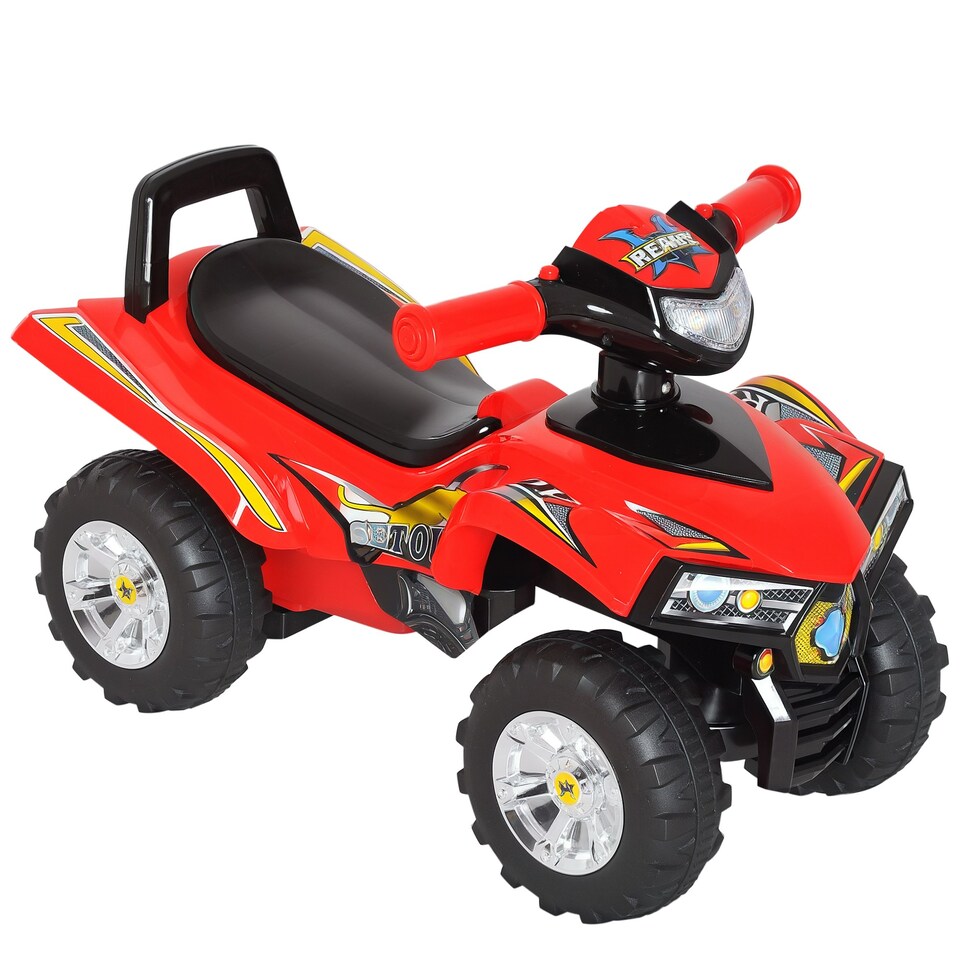 image 1 of HOMCOM Kids Ride On Quads Boys Girls LED Lights Horn Music Toys 4 Wheels Red