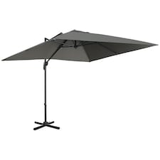 Outsunny 2.7 x 2.7 m Cantilever Parasol Garden Umbrella w/ Cross Base Dark Grey