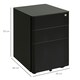 image 7 of Vinsetto 3 Drawer Metal Filing Cabinet Lockable 5 Wheels Under Desk Black