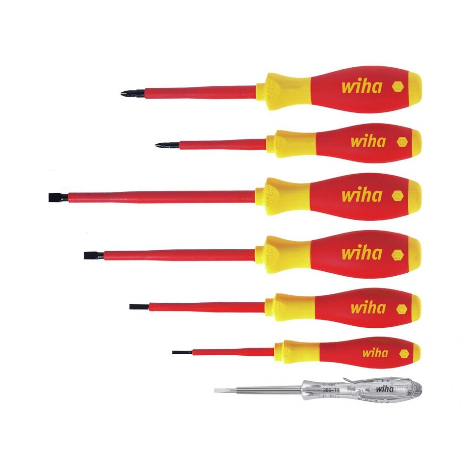 Wiha Softfinish Electric Sl/ph Screwdriver Set, 7 Piece - Multi Colour - One Size