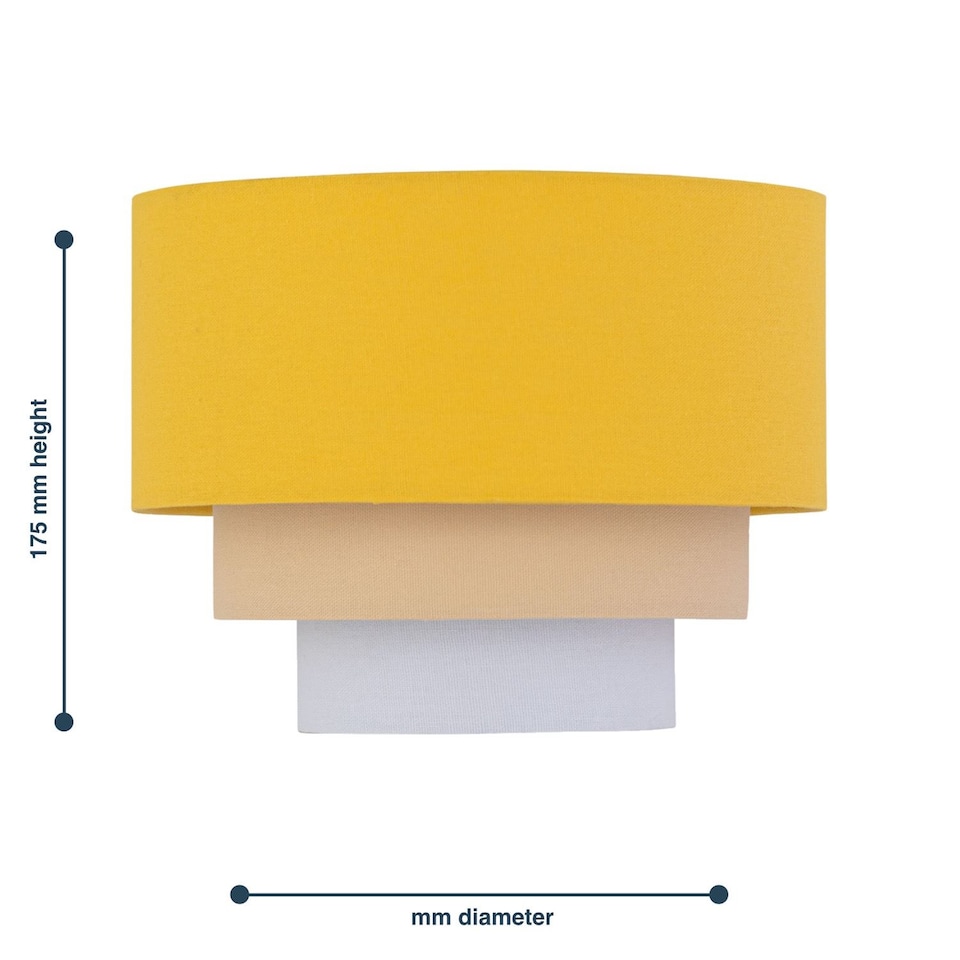 image 1 of Set of 2 Gabi - Ochre Ombre Linen 22cm Table Lamp Shades | Yellow | Medium | 2