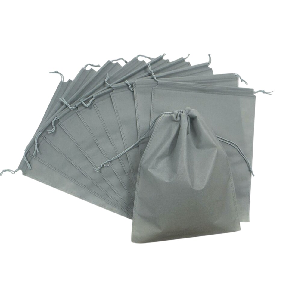 image 1 of Pack of 25 Grey Coloured 32x22cm Non-Woven Drawstring Bags | Grey