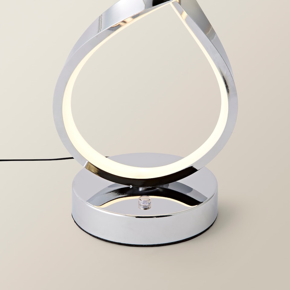 image 1 of ValueLights Infinity Swirl Integrated LED Touch Dimmer Table Lamp | Silver