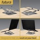 image 5 of Futura Laptop Stand Adjustable Portable Riser, Silver Foldable Aluminium Holder for MacBook AirPro and 11 to 17 inch Laptops | Silver | Silver | One Size | 1