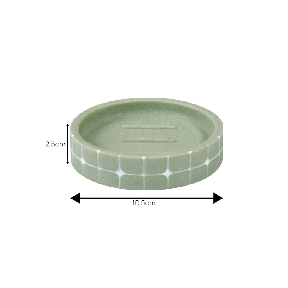 image 1 of Showerdrape Mosaica Pistachio Green Soap Dish | Green | White | 1