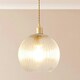 image 3 of ValueLights Maddison Clear Ribbed Glass Globe Easy Fit Pendant Lamp Shade with LED Bulb Multi