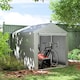 image 2 of Outsunny 1.6 x 2.2m Garden Storage Shed Tent, Portable Shed Shelter with Galvanised Steel Frame and Large Door, for Motorbike, Garden Tools, Bike Storage, Light Grey | Grey | Light Grey | 1